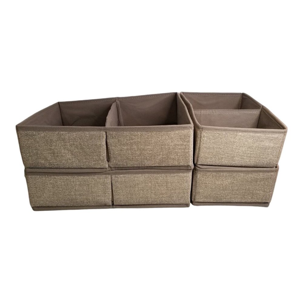 mDesign Gray Soft Fabric Dresser Drawer Closet Organizers Set of 4 7x12 & 12x12